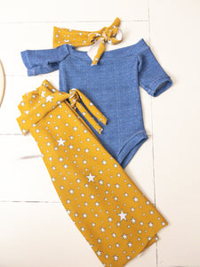 Baby Boho Vintage Stars and Hibiscus Leo Outfit
