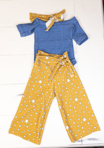 Baby Boho Vintage Stars and Hibiscus Leo Outfit