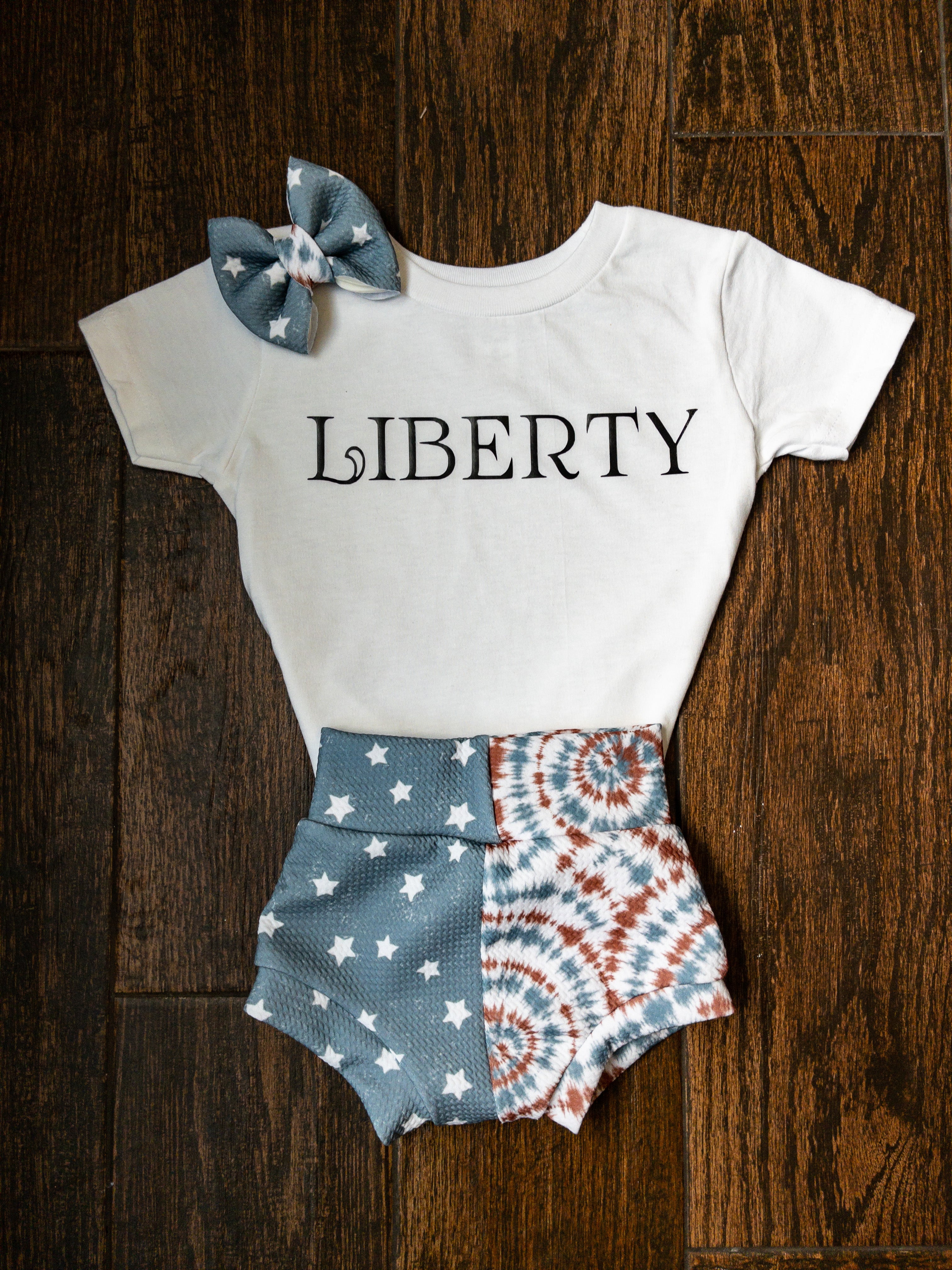 Liberty Two Tone Baby Girl Bummie Outfit
