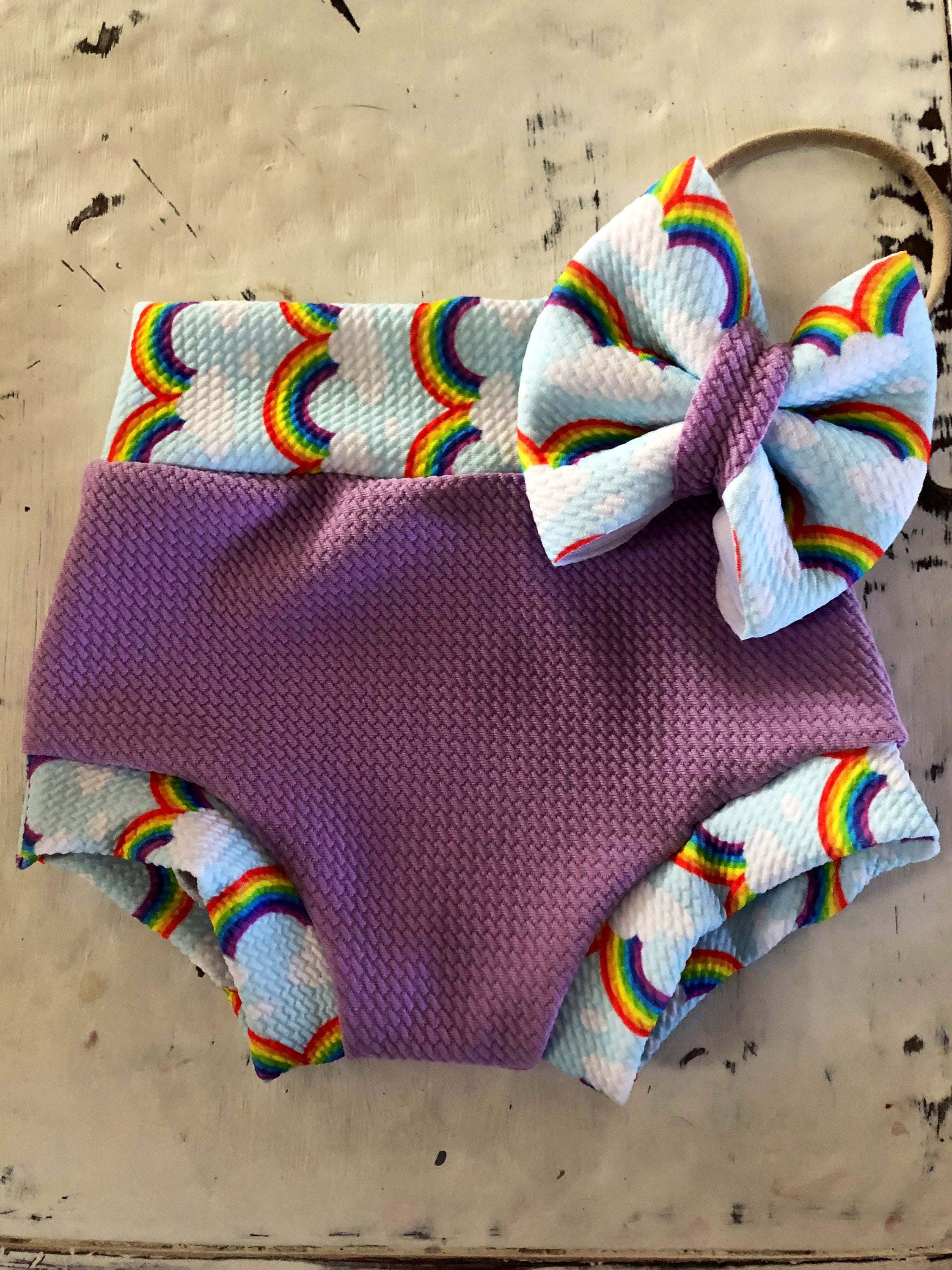 Rainbow Baby Bummy Set