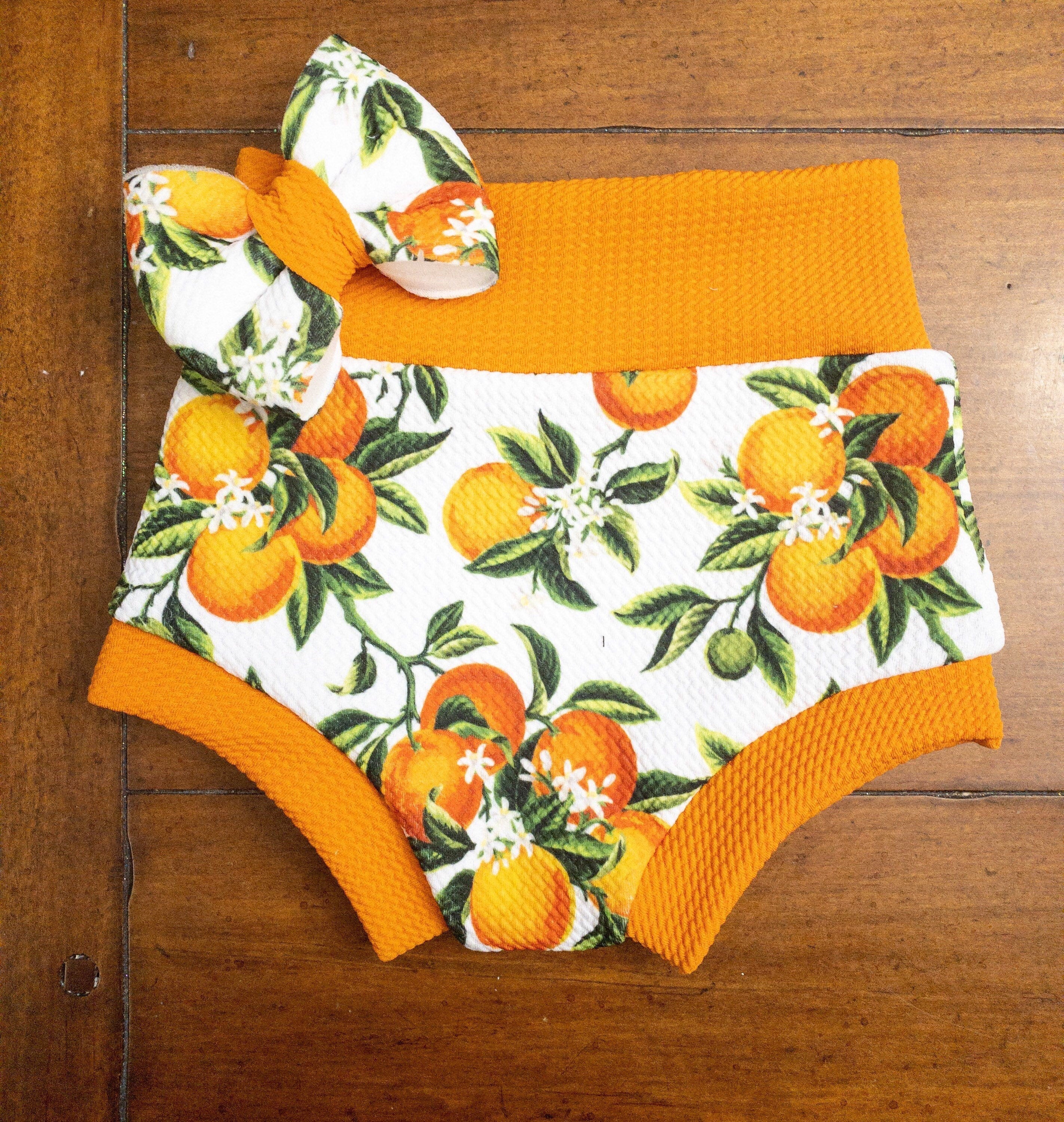 Summer Oranges Baby Bummie Set