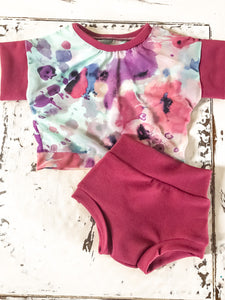 Perfectly Plum Watercolor Dolman And Bummie Outfit