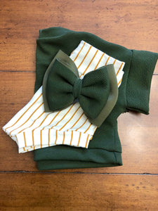 stunning Olive and Rust Pin Stripe Bummie Outfit