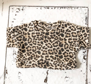 Black Cheetah Pleather Dolmain And Bummie Baby Outfit