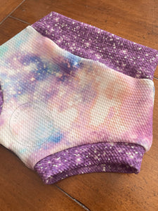 Purple Glitter Galaxy Baby Bummie
