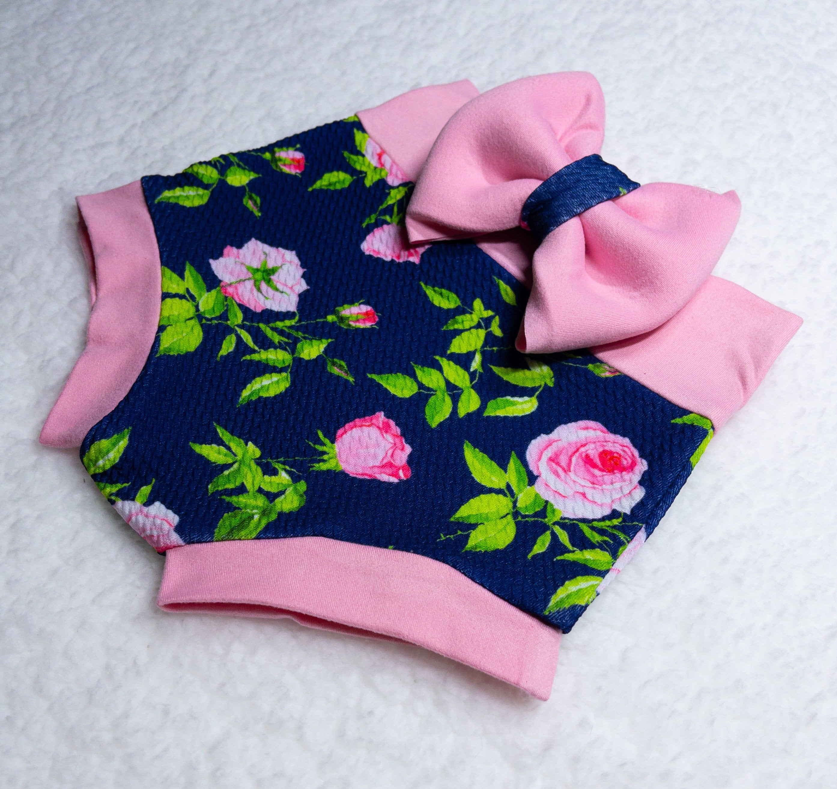 Spring Pink and Navy Baby Bummie Set