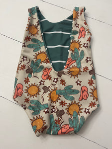Western Cactus Reversible Baby Girl Swimsuit