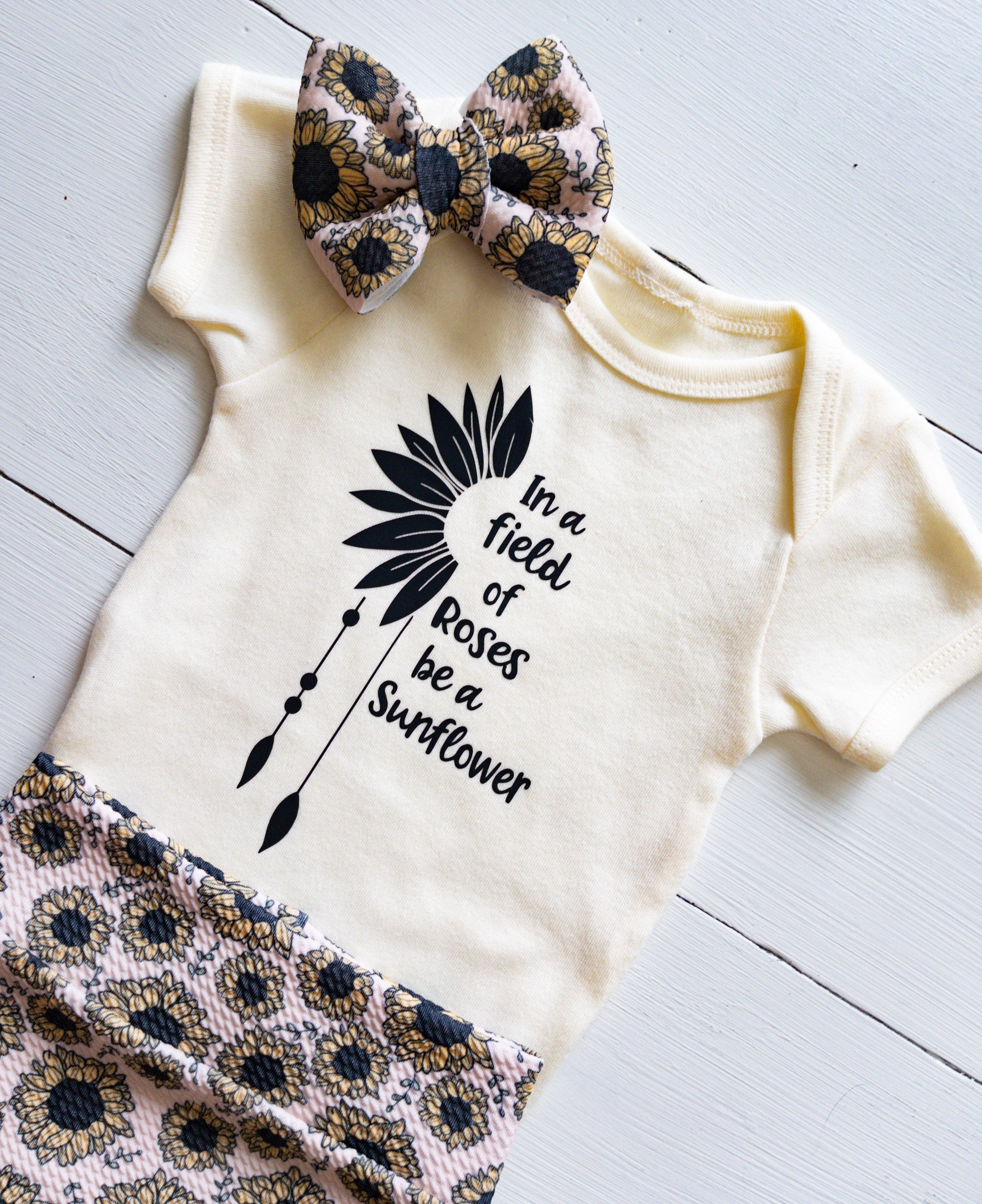 Be a Sunflower Baby Bummy Outfit